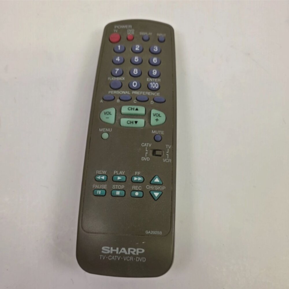 Sharp GA292SB TV CATV VCR DVD Remote Control Replacement Controller